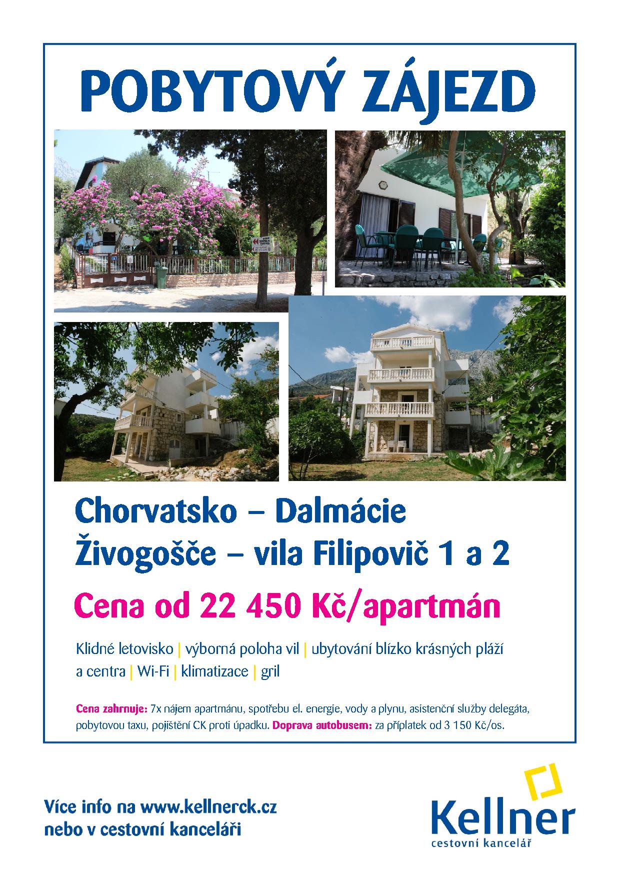 8. Chorvatsko - Živogošče - vila Filipović 1 a 2